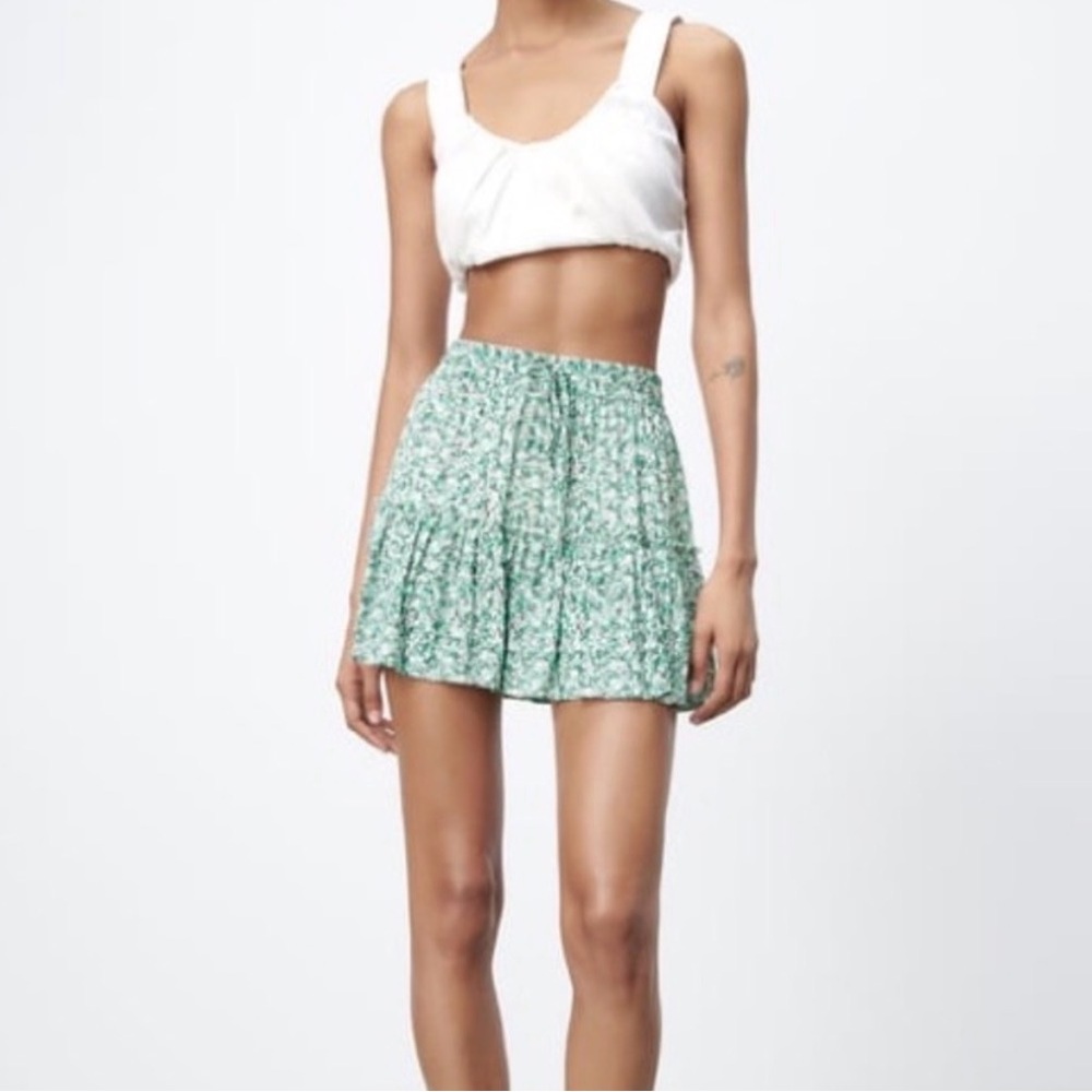 ZARA Teal Floral Skort
